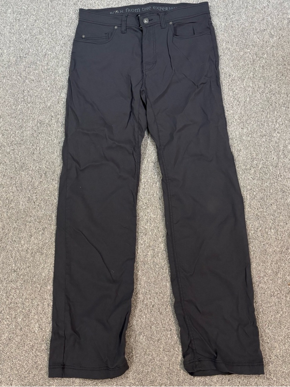 Prana men’s 33W x 32L stretch Zion slim fit pant, dark grey, good condition